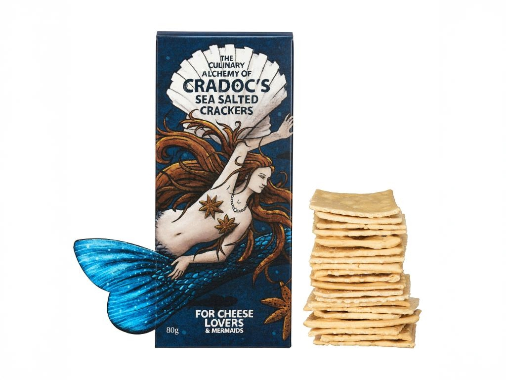 A box of Cradoc's sea salt crackers