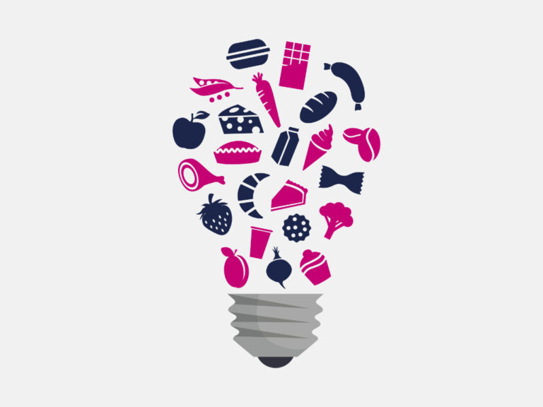 Light bulb made up of different food items