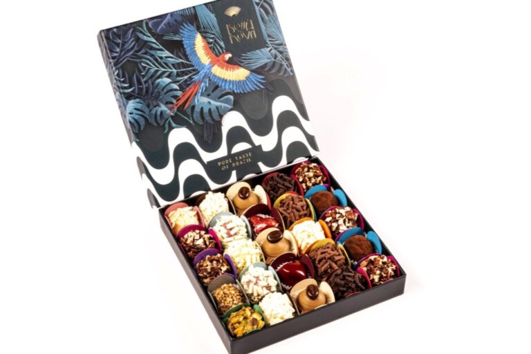 An open box of Bossa Nova chocolates
